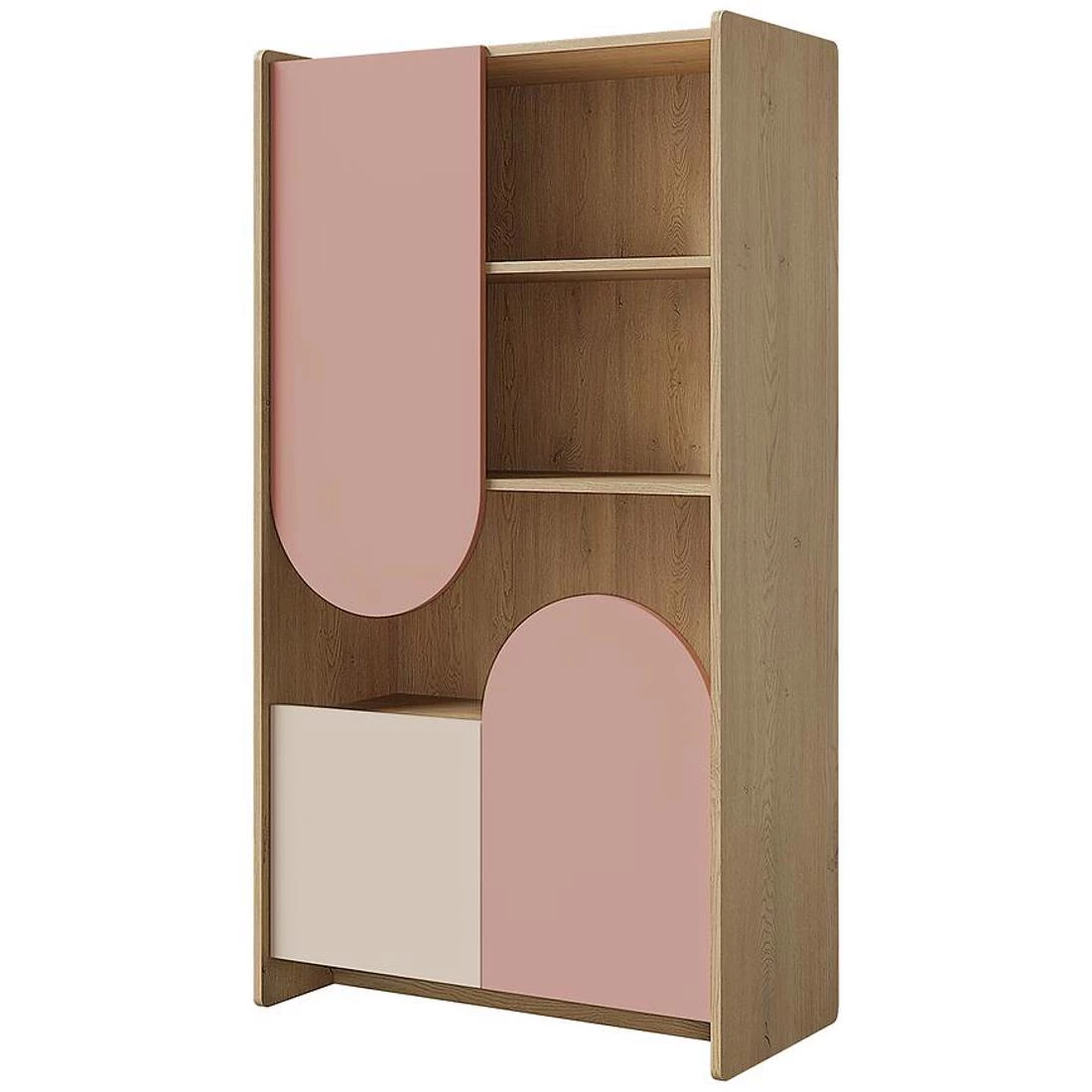 Lexi regal 83x40x151 cm cremona/macadamia/roza