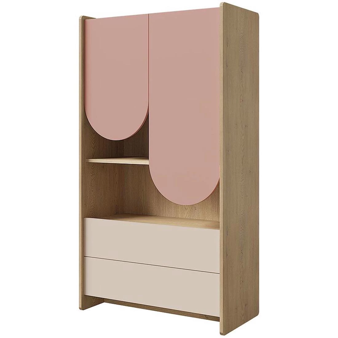 Lexi regal 83x40x151 cm cremona/macadamia/roza