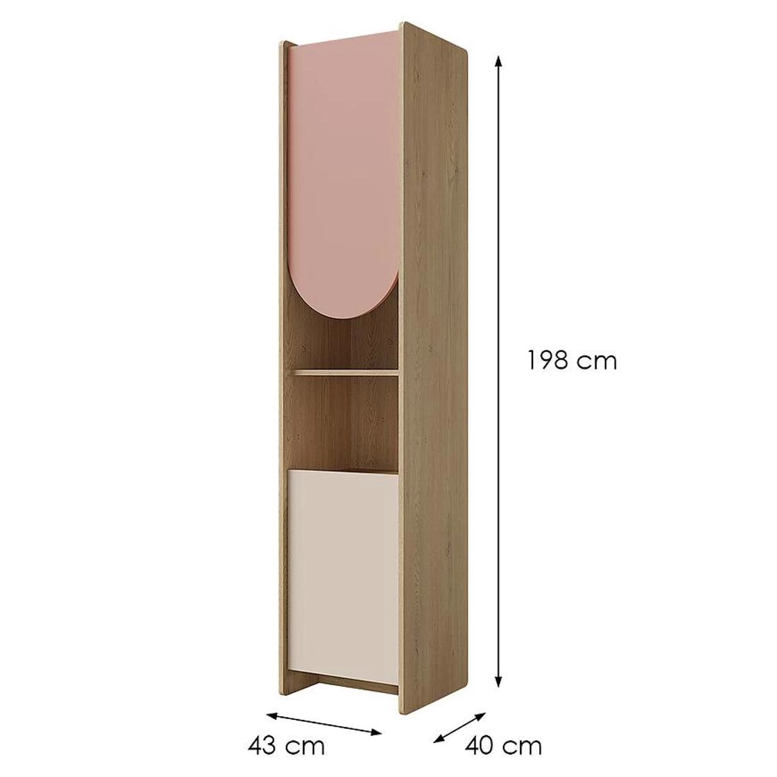 Lexi regal 43x40x198 cm cremona/macadamia/roza