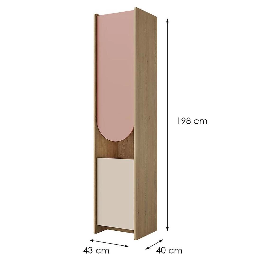 Lexi polica 43x40x198 cm cremona/macadamia/roza