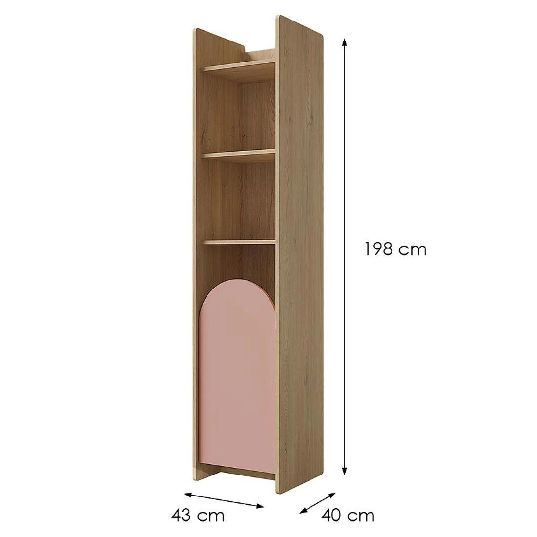 Lexi polica 43x40x198 cm cremona/macadamia/roza