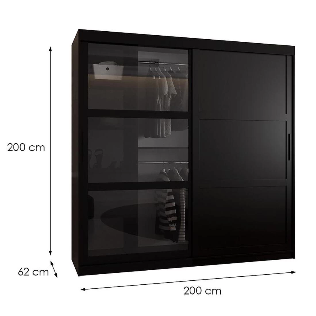 Dome III ormar  200x62x200 cm crna