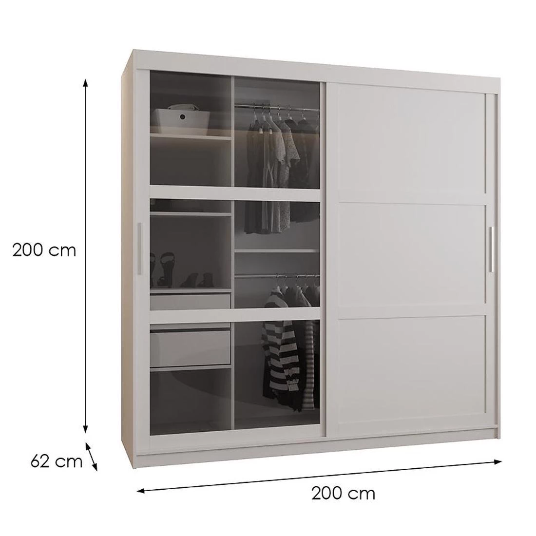 Dome III ormar 200x62x200 cm bela