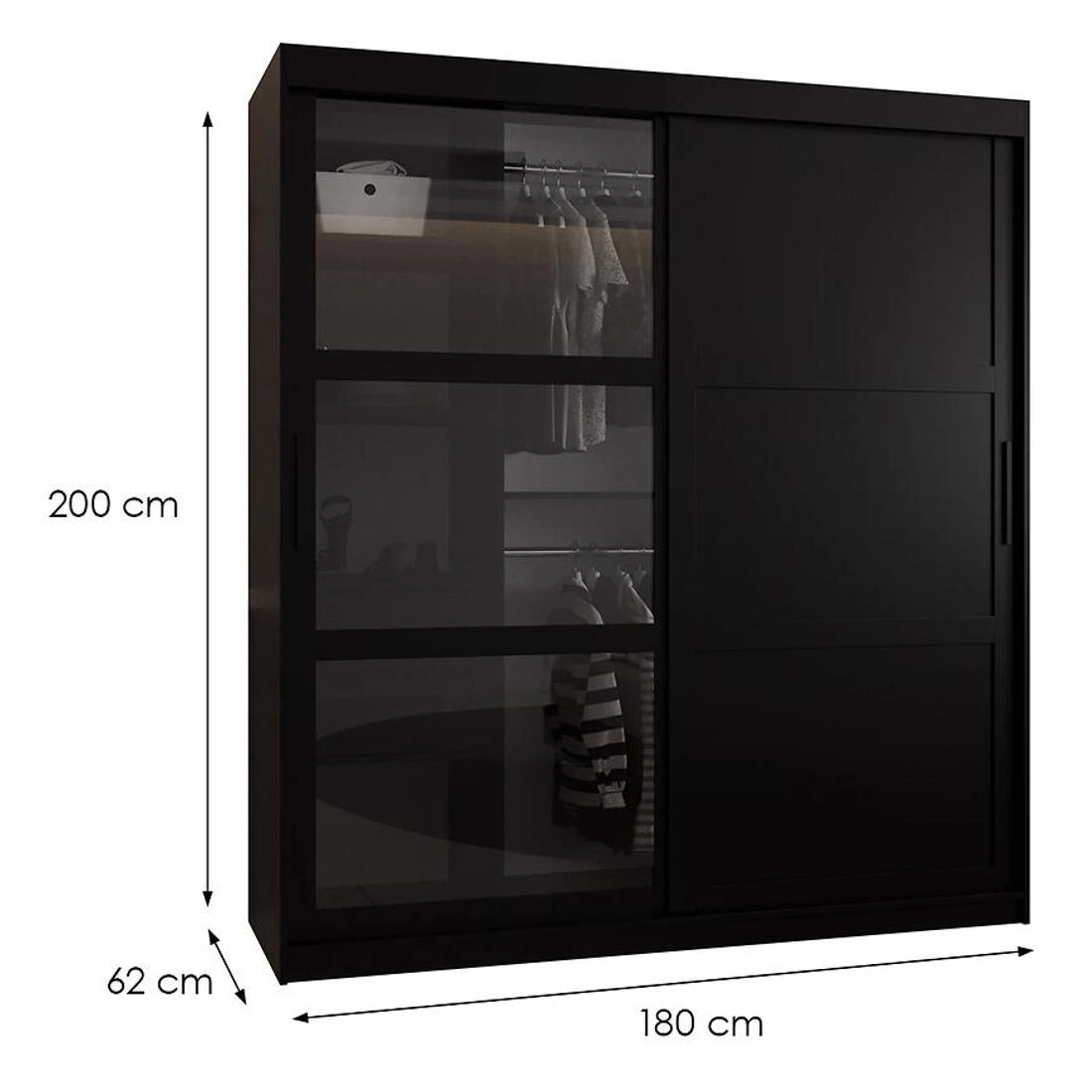 Dome III ormar 180x62x200 cm crna