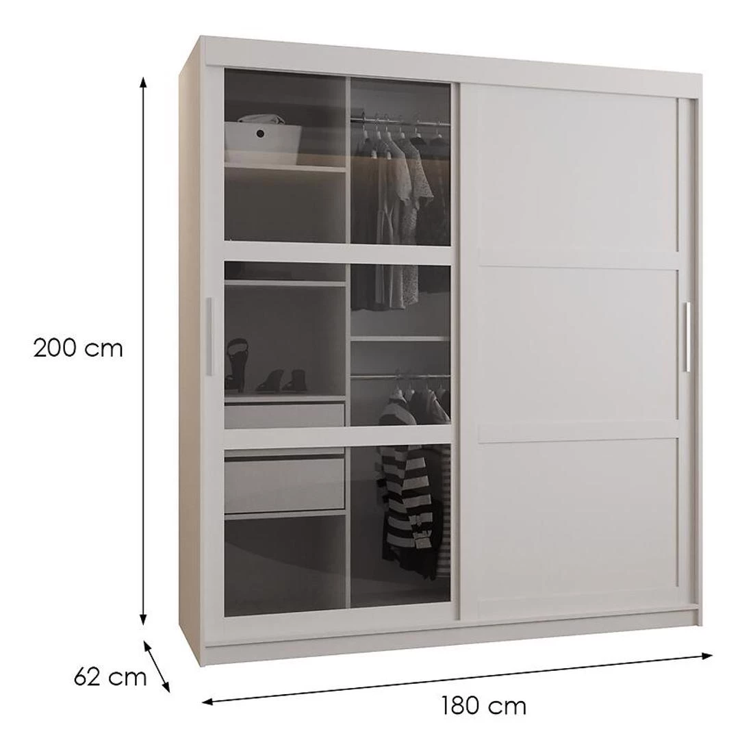 Dome III ormar 180x62x200 cm bela