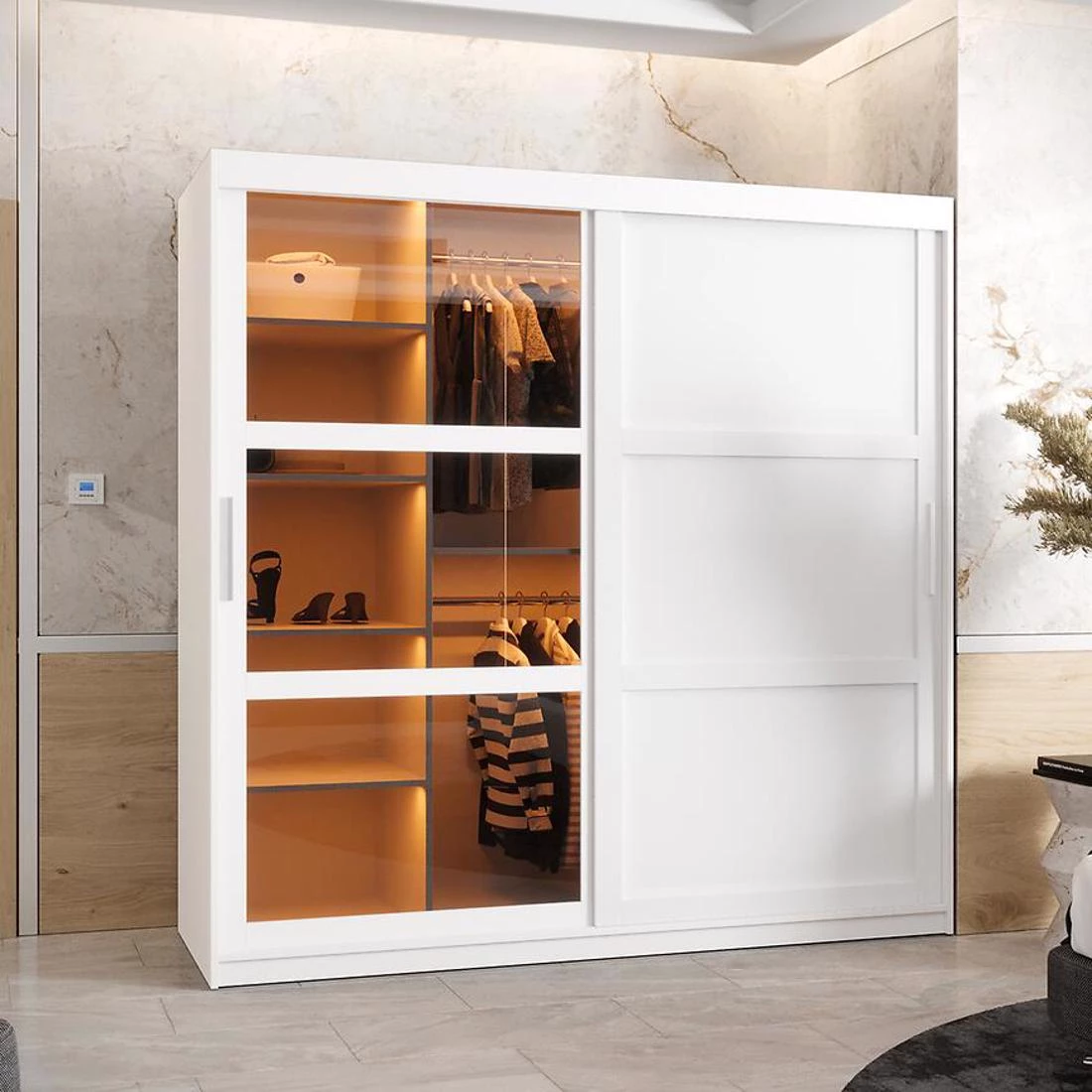 Dome III ormar 180x62x200 cm bela
