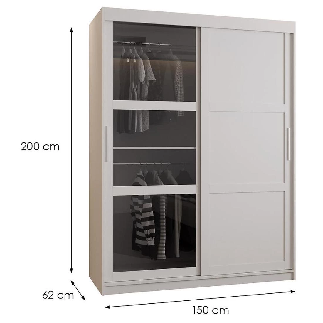 Dome III ormar 150x62x200 cm bela