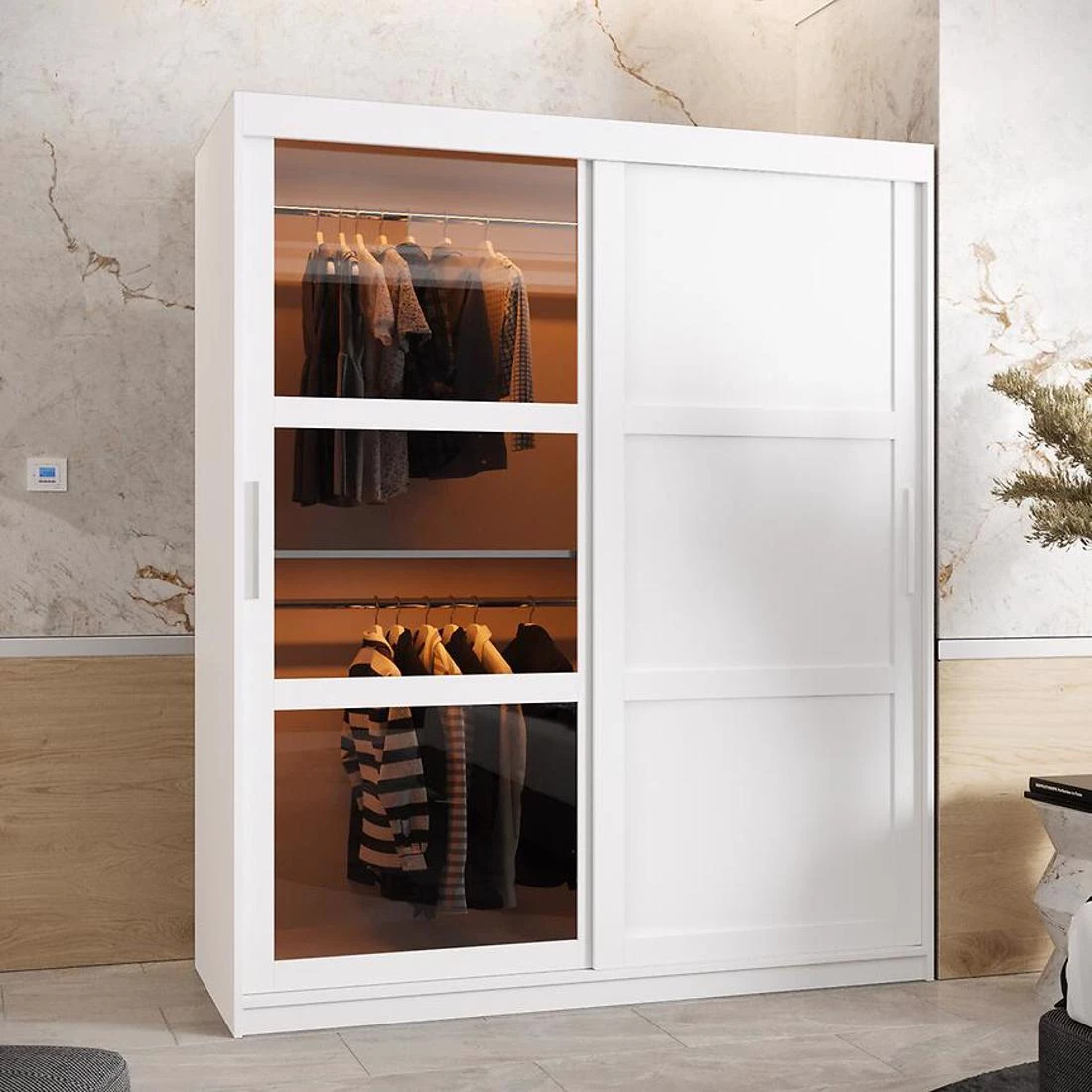 Dome III ormar 150x62x200 cm bela