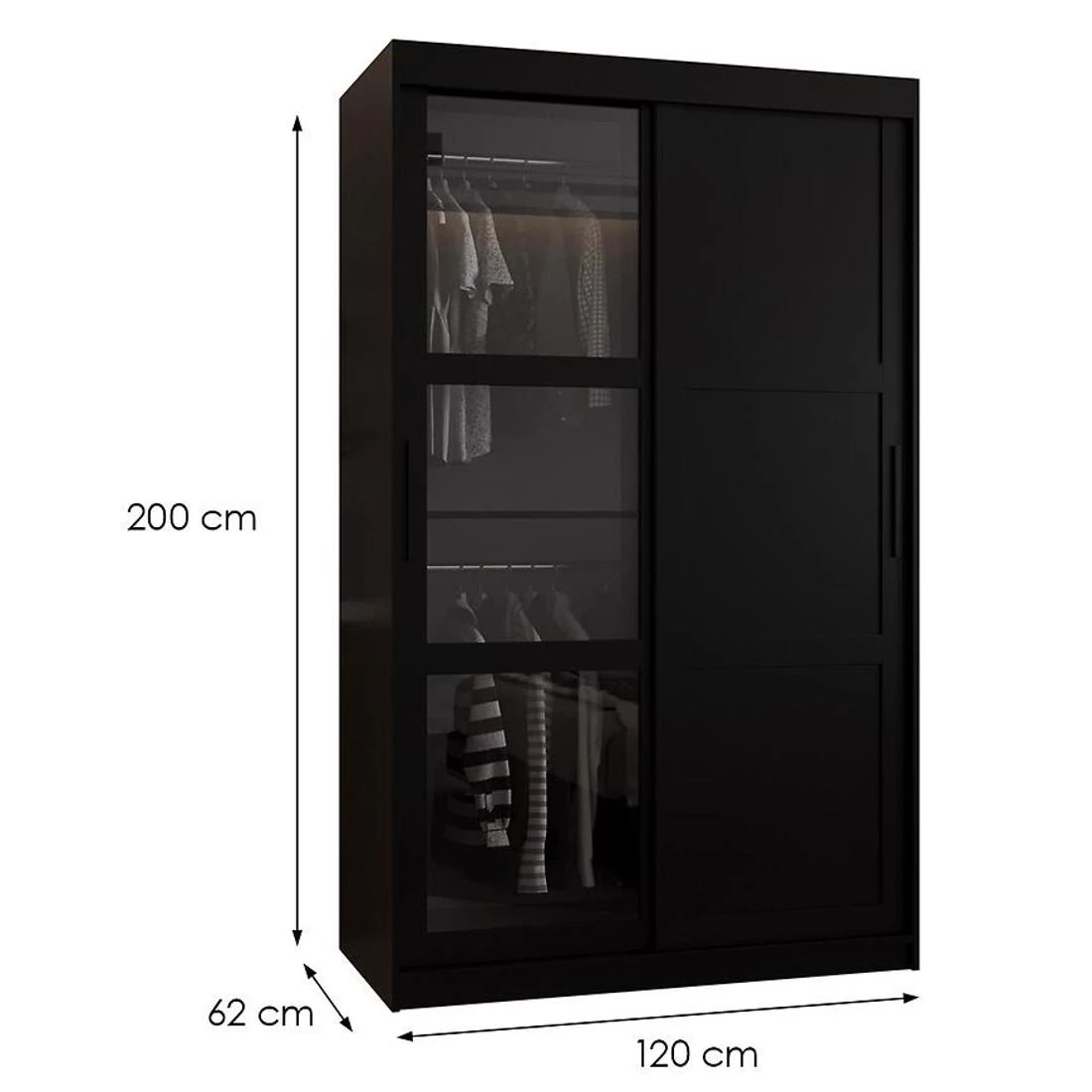 Dome III ormar 120x62x200 cm crna