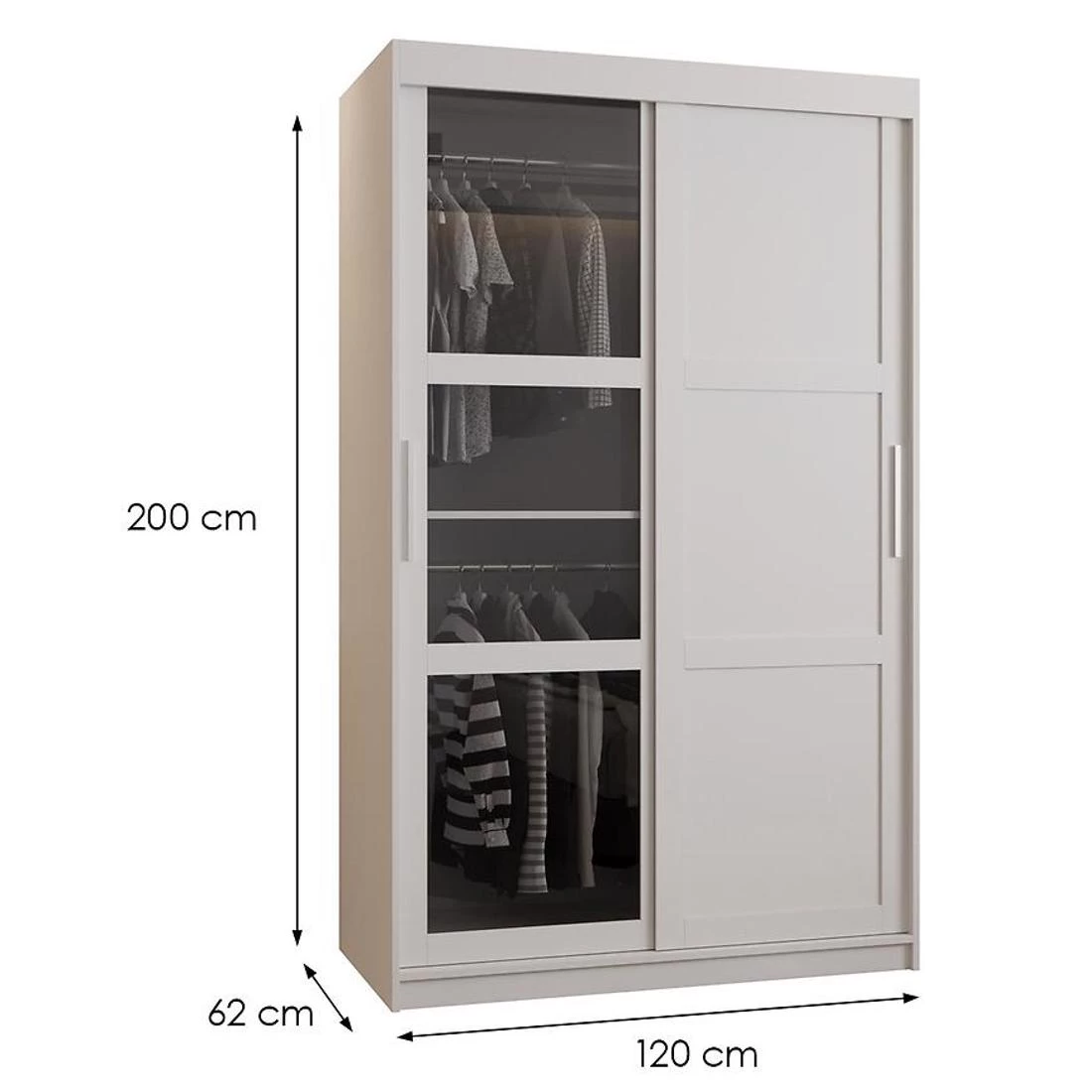 Dome III ormar 120x62x200 cm bela