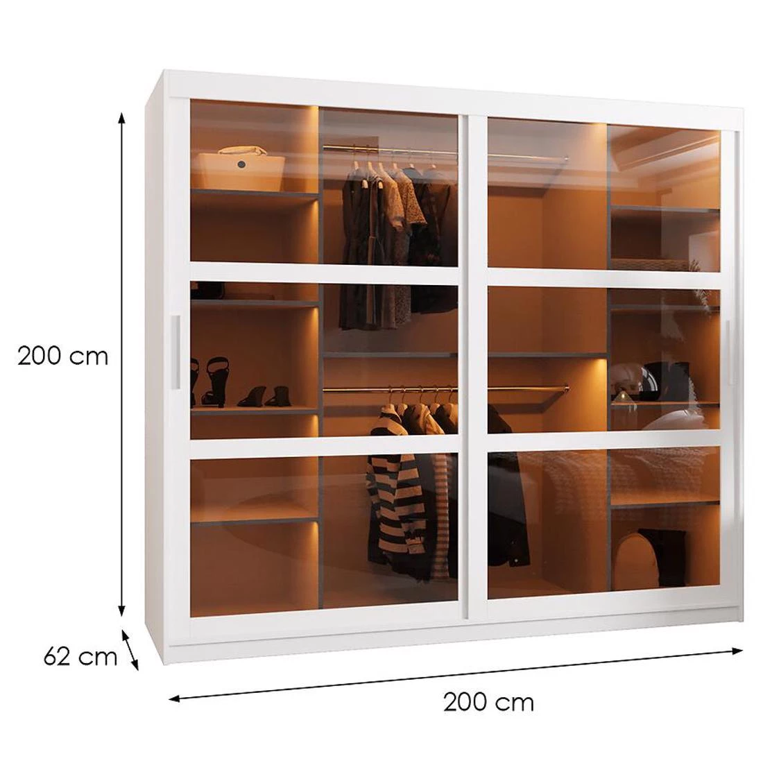 Dome 200 ormar 200x62x200 cm bela