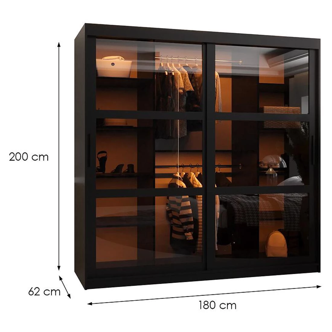 Dome ormar 180x62x200 cm crna