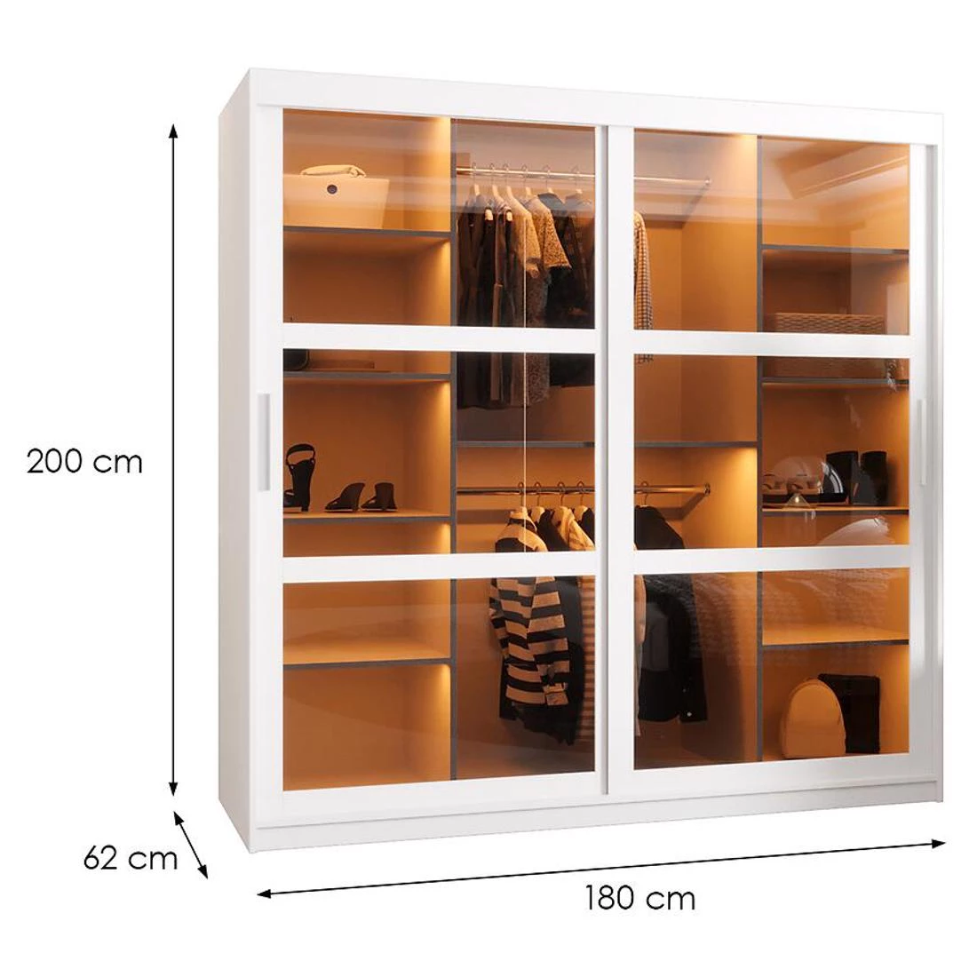 Dome ormar 180x62x200 cm bela
