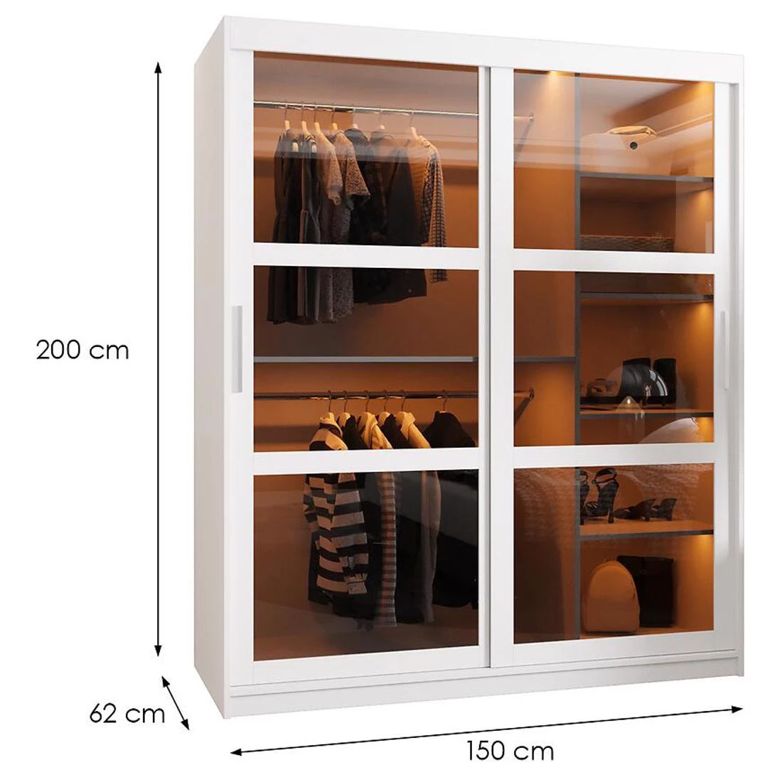 Dome ormar 150x62x200 cm bela