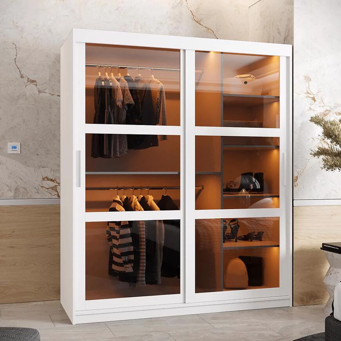 Dome ormar 150x62x200 cm bela