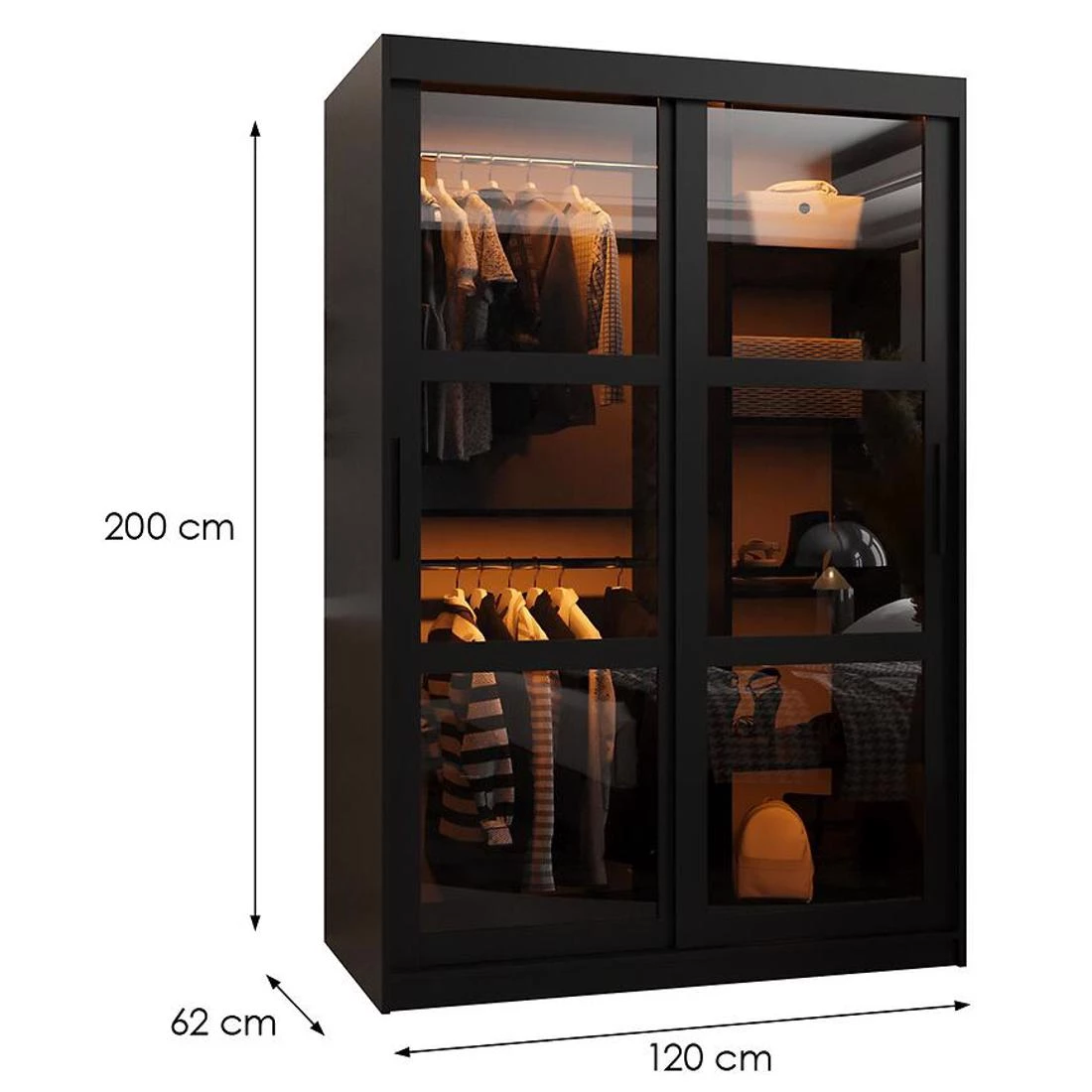 Dome ormar 120x62x200 cm crna