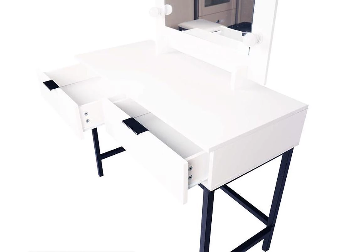 Cleo toaletni stolic + tabure 100x45x144 cm bela