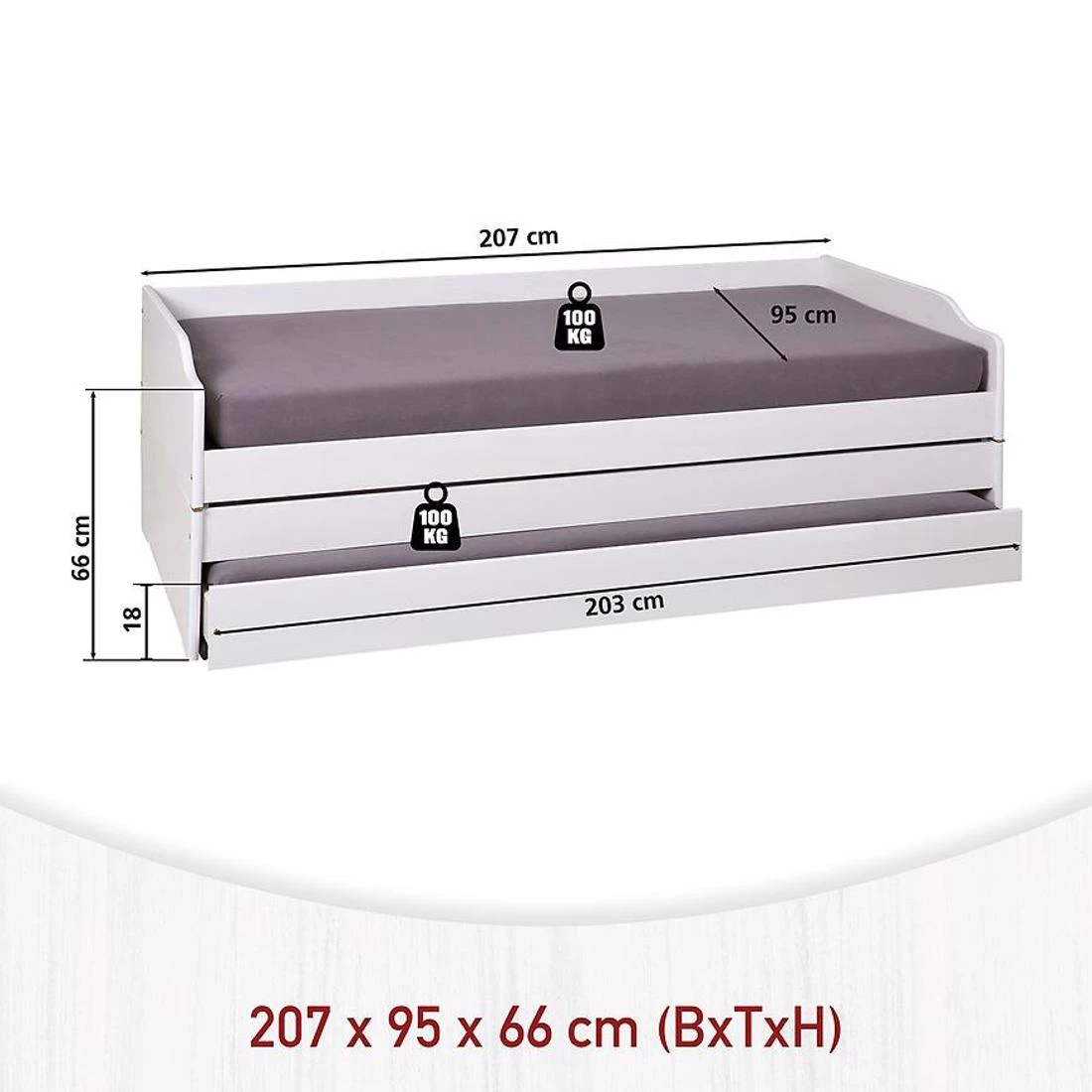 Lotar krevet 20900257 90x200 cm bela
