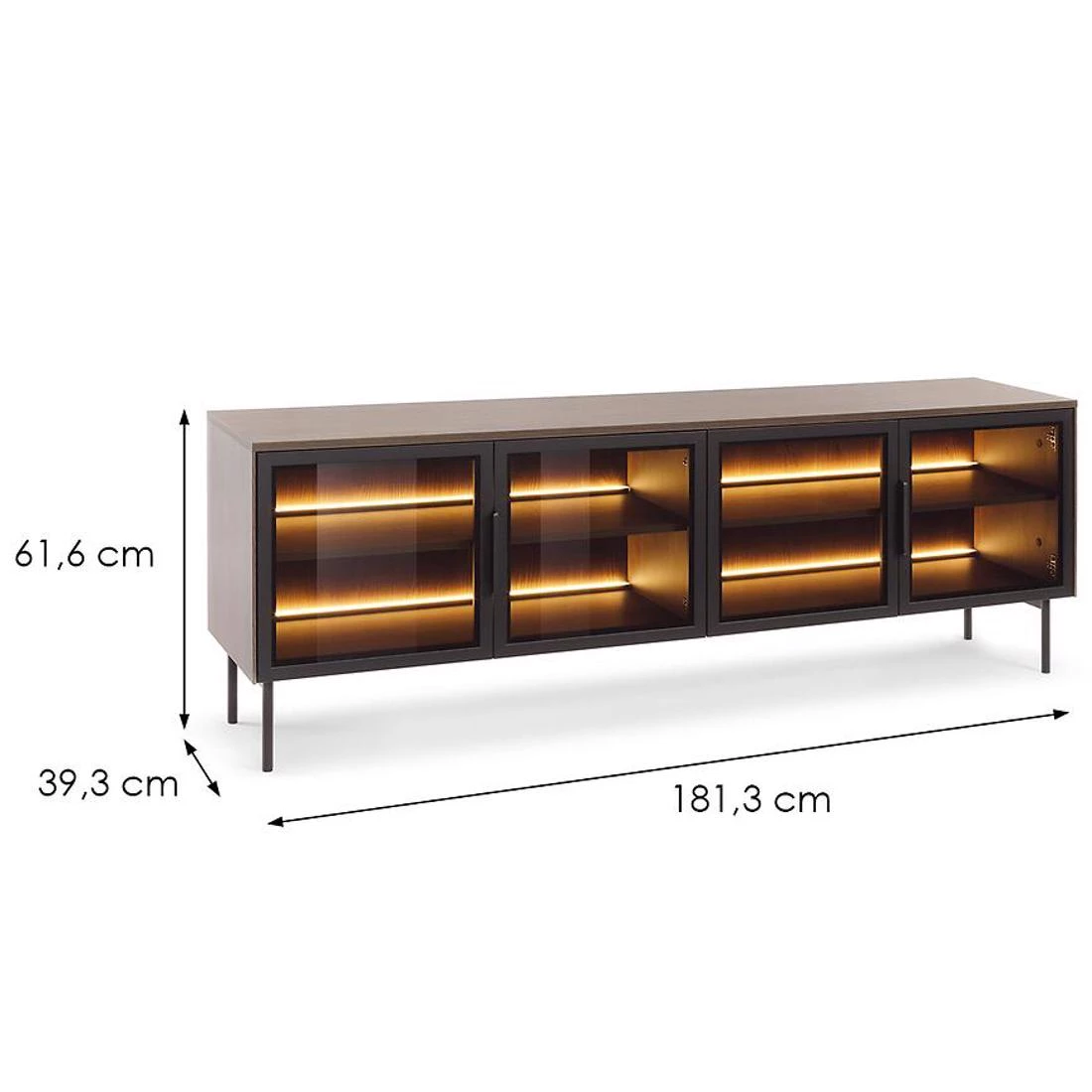 Lumi TV stalak + Led 181,3x39,3x82,6 crni