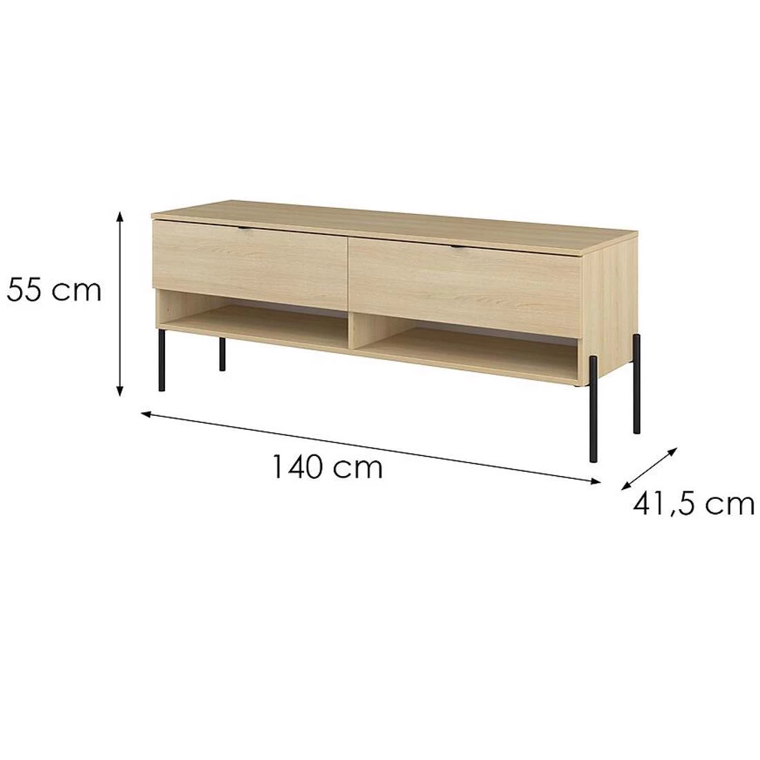 Ore TV komode 140x41,5x55 hrast