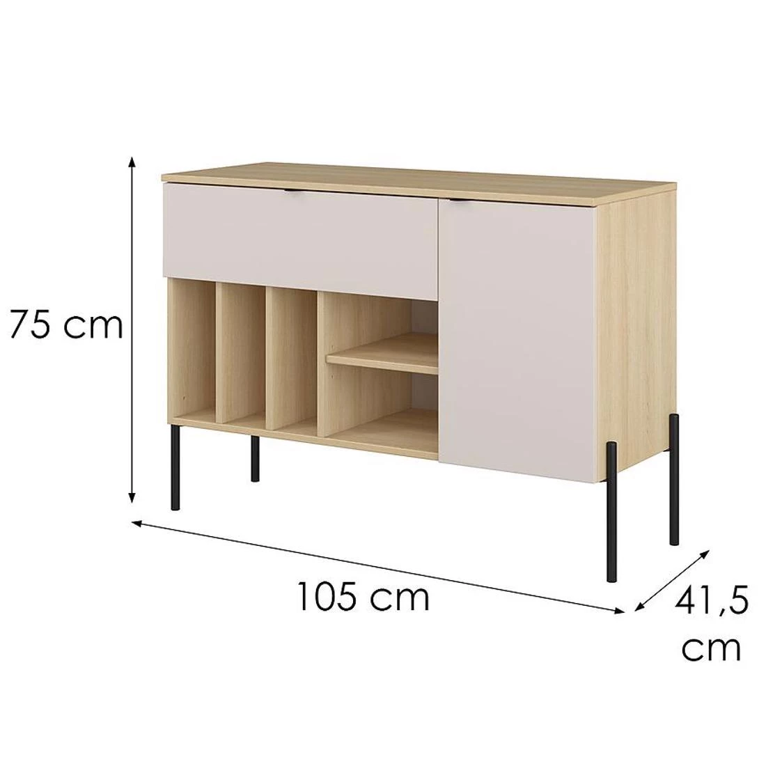 Ore komoda 105x41,5x75 hrast/kašmir