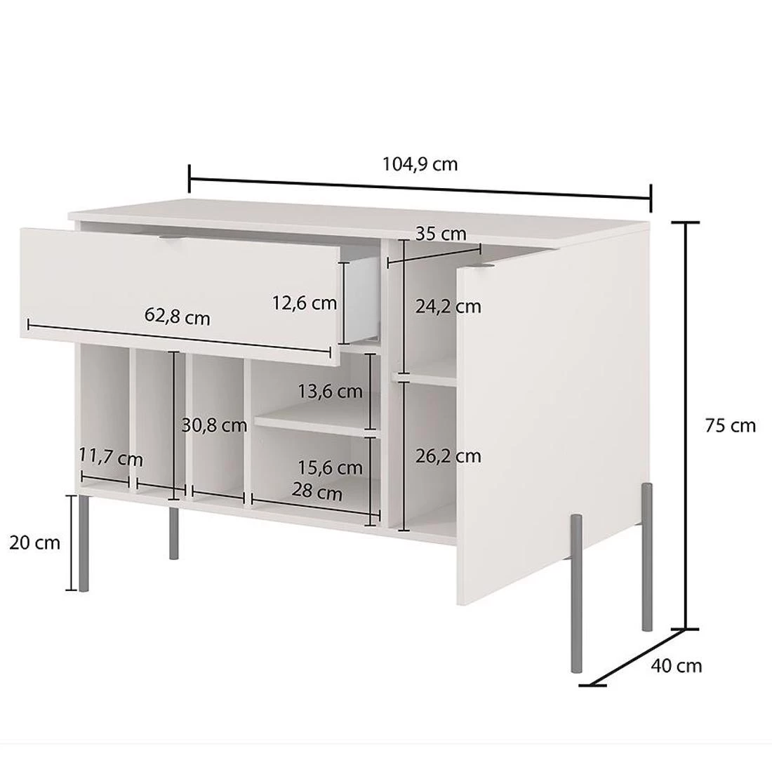 Ore komoda 105x41,5x75 hrast/kašmir