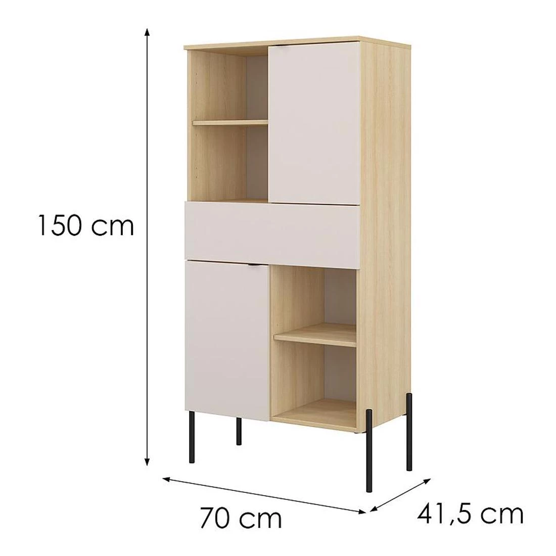 Ore komoda 70x41,5x150 hrast/kašmir
