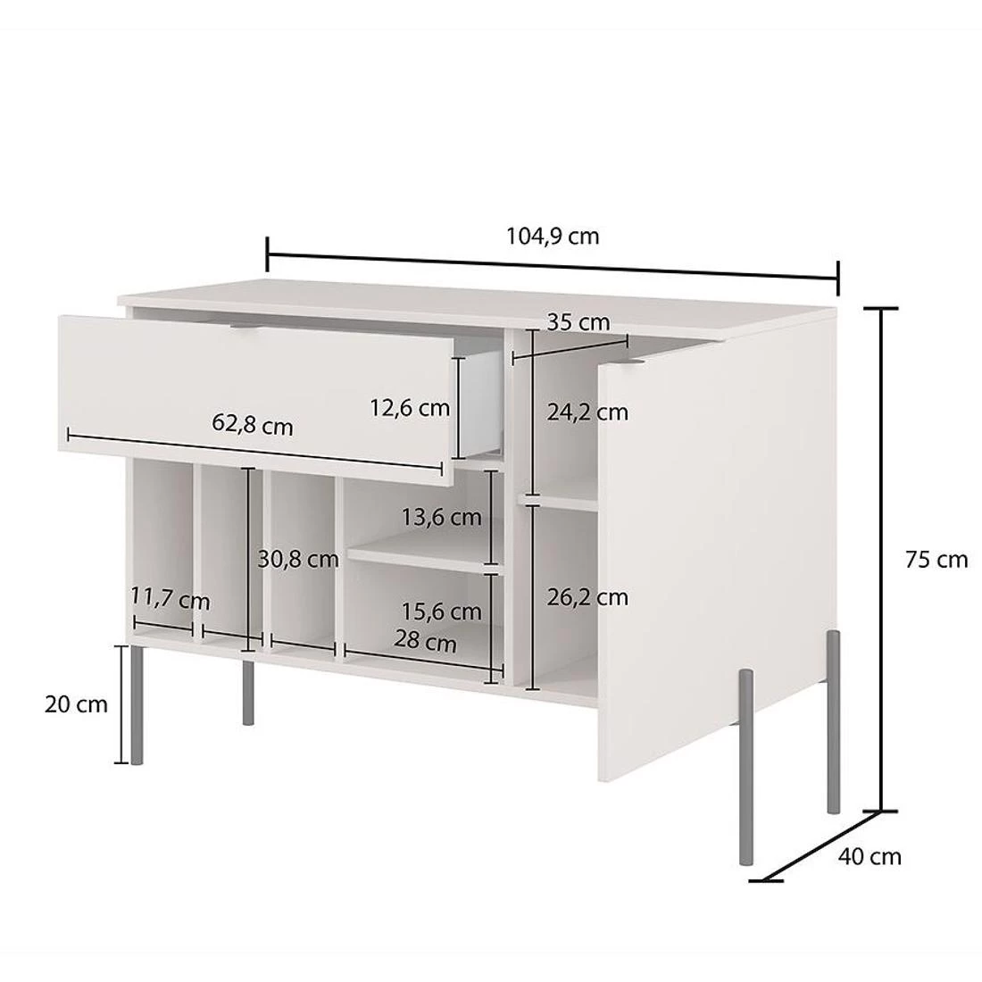 Ore komoda 105x41,5x75 hrast