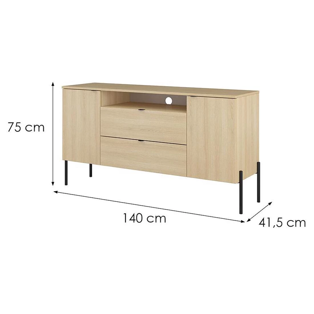 Ore komoda 140x41,5x75 hrast