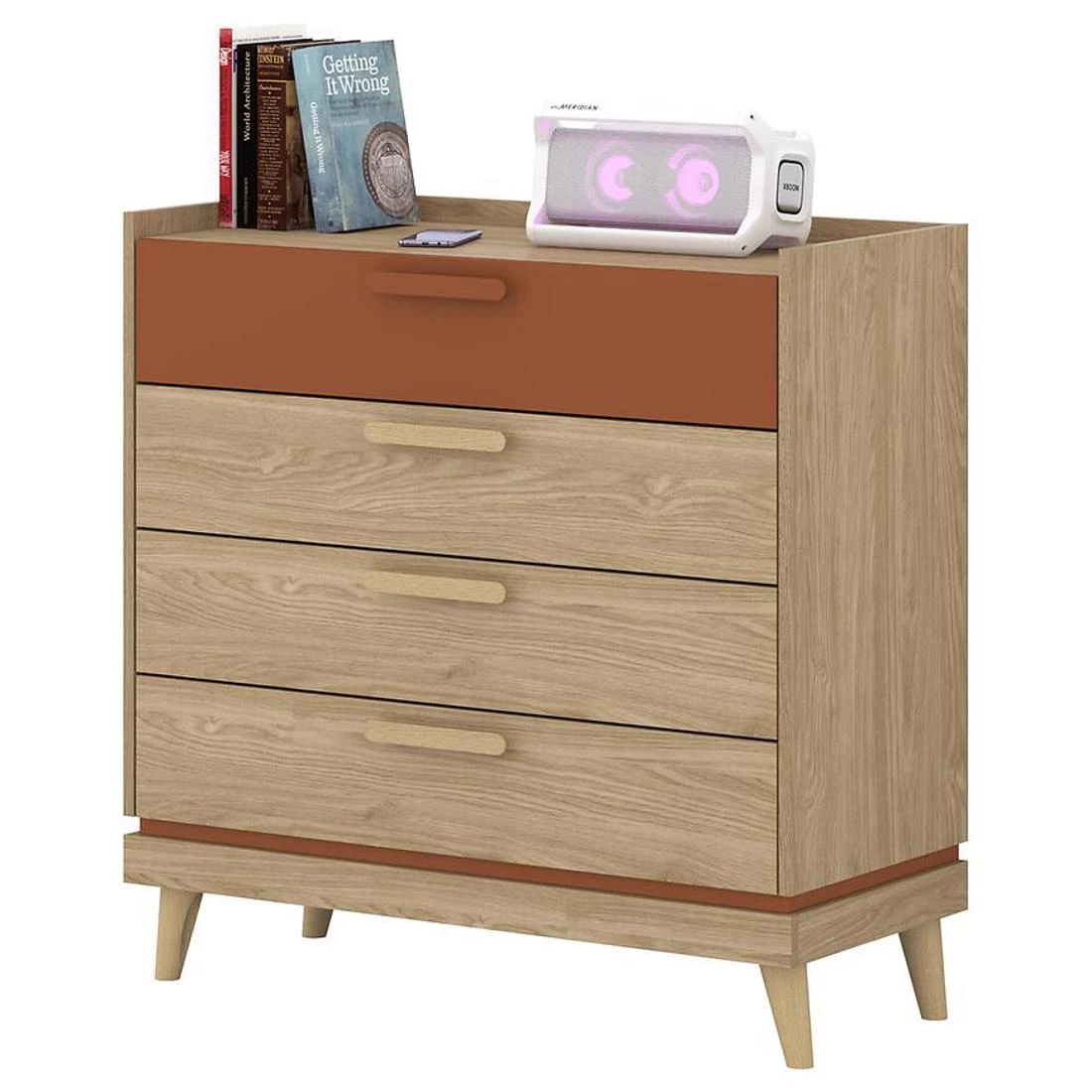 Scandi komoda 90x40x90 hrast/cigla