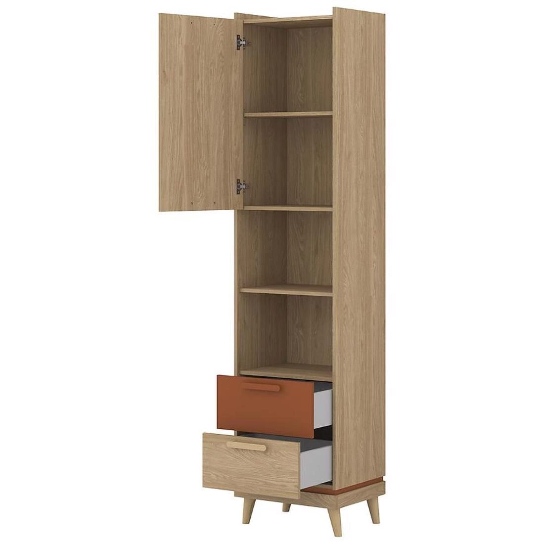 Scandi komoda 50x40x214,6 hrast/cigla