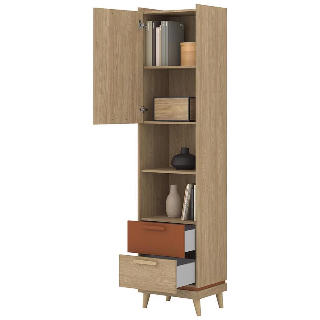 Scandi komoda 50x40x214,6 hrast/cigla
