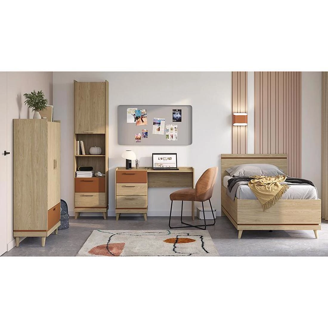 Scandi komoda 50x40x214,6 hrast/cigla