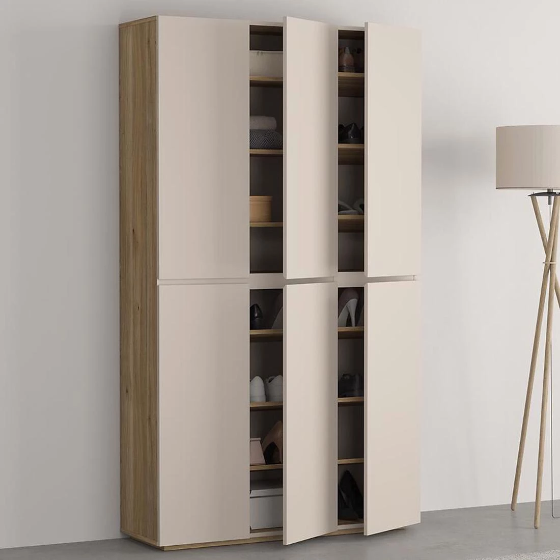 Criss komoda 104,9x34x183,6 hrast/kašmir