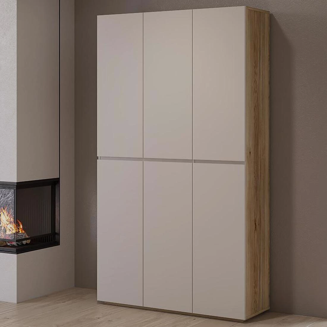 Criss komoda 104,9x34x183,6 hrast/kašmir