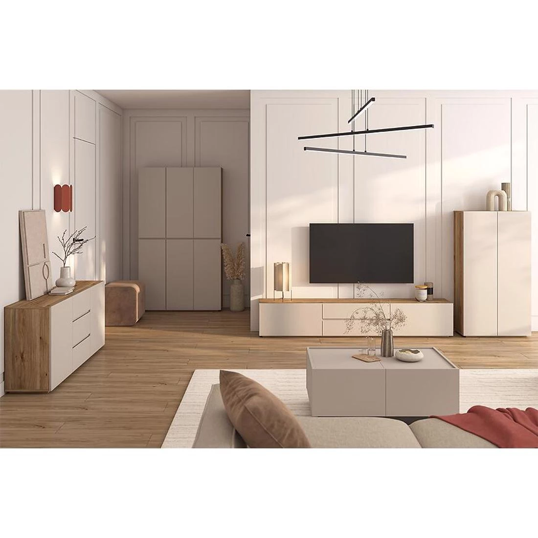 Criss komoda 104,9x34x183,6 hrast/kašmir