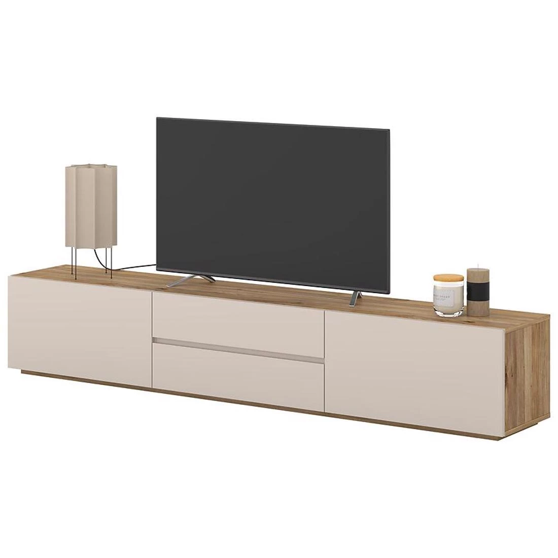 Criss TV komode 199,7x34x35,6 kašmir/hrast