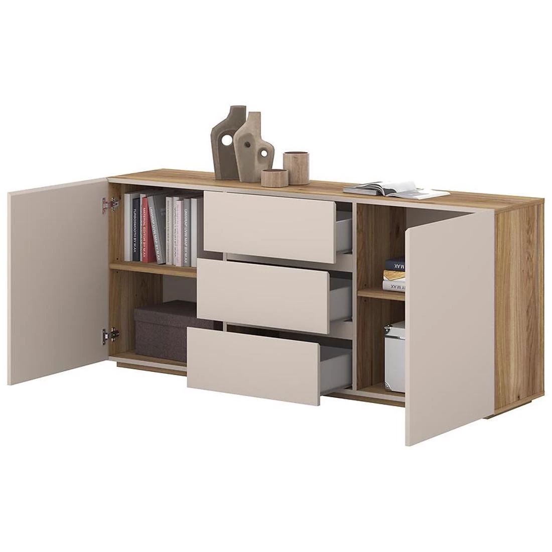 Criss komoda 149,8x34x64 hrast/kašmir