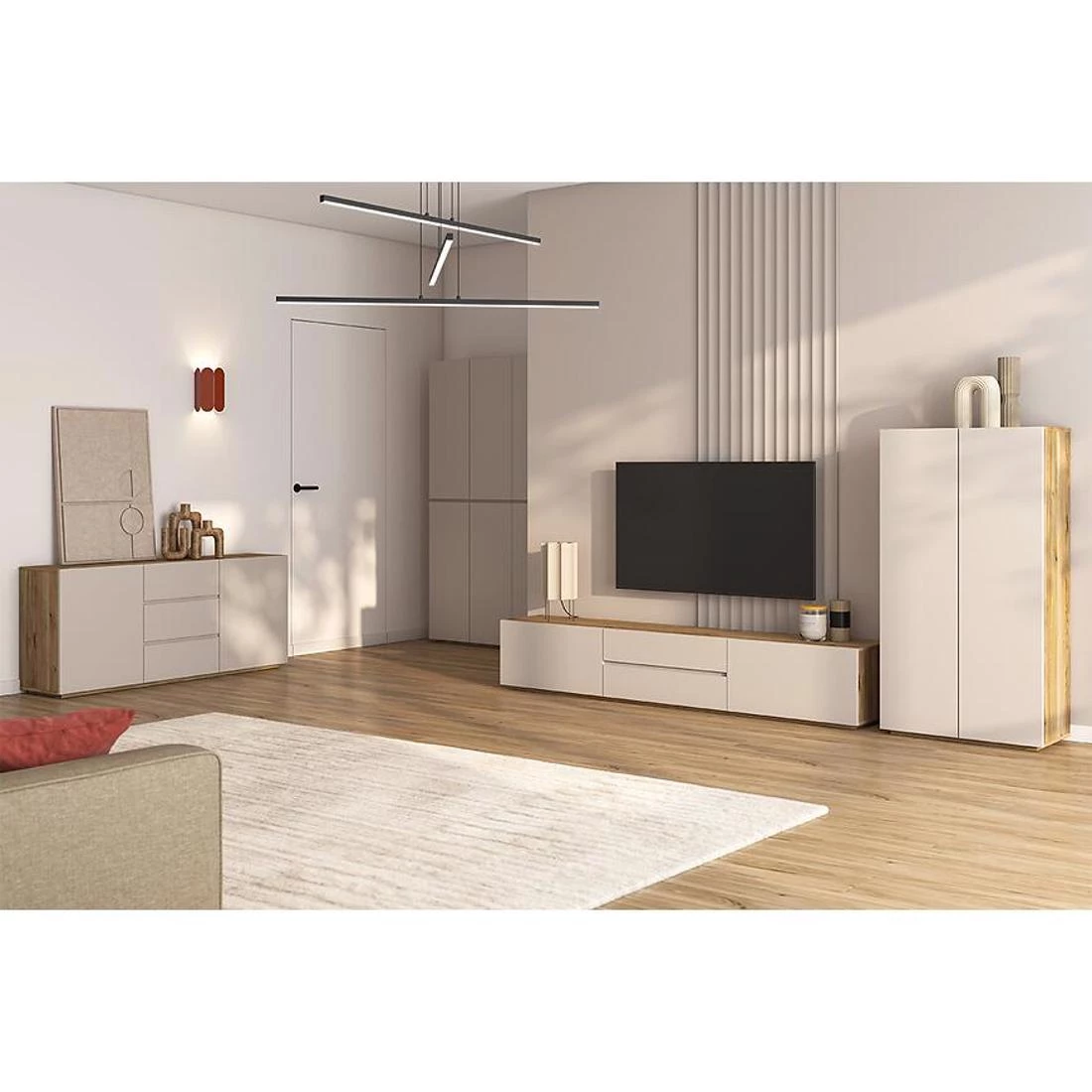 Criss komoda 149,8x34x64 hrast/kašmir