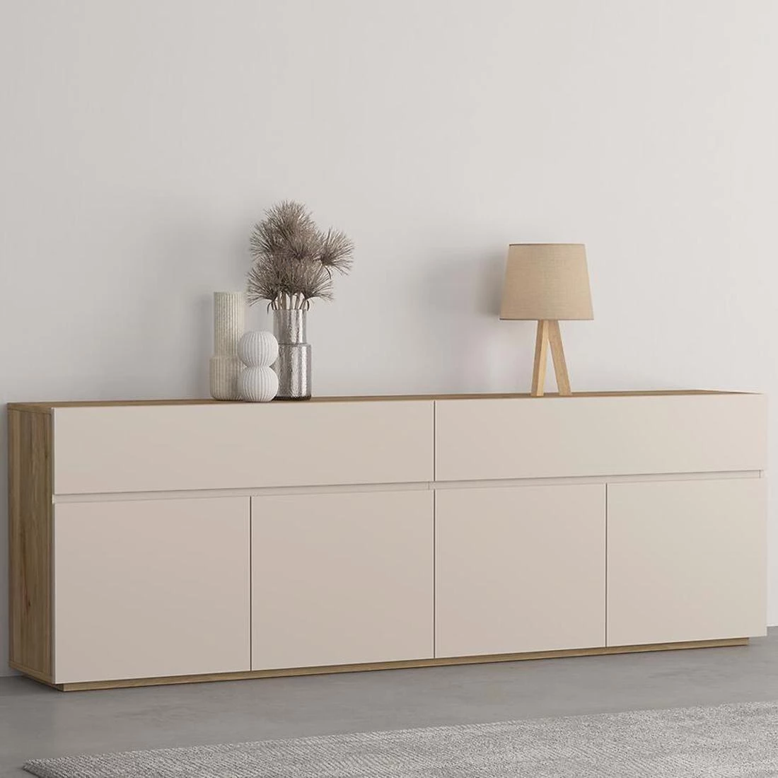Criss komoda 199,7x34x64 hrast/kašmir