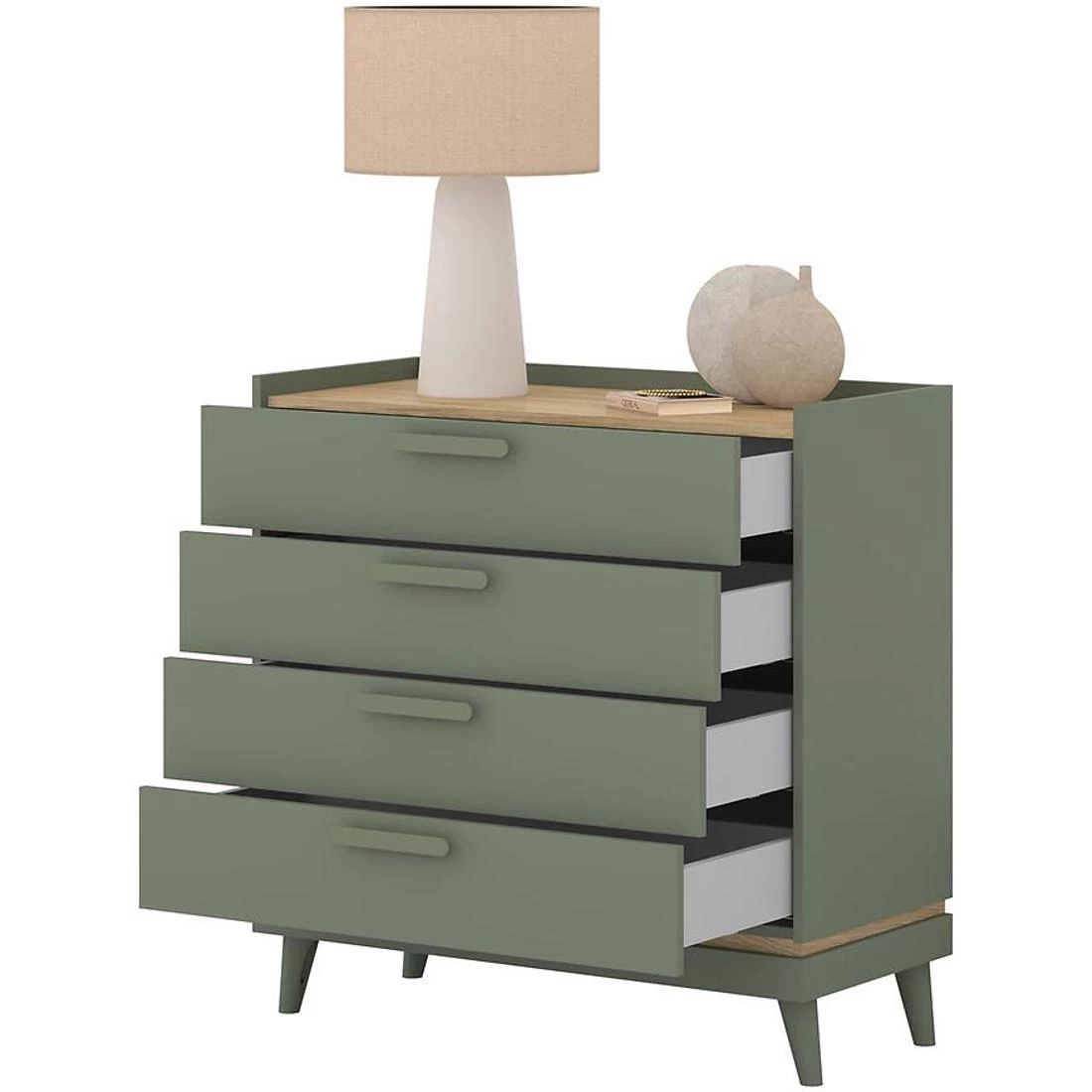Scandi komoda 90x40x90 zelena