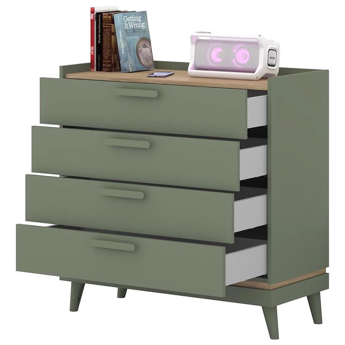 Scandi komoda 90x40x90 zelena
