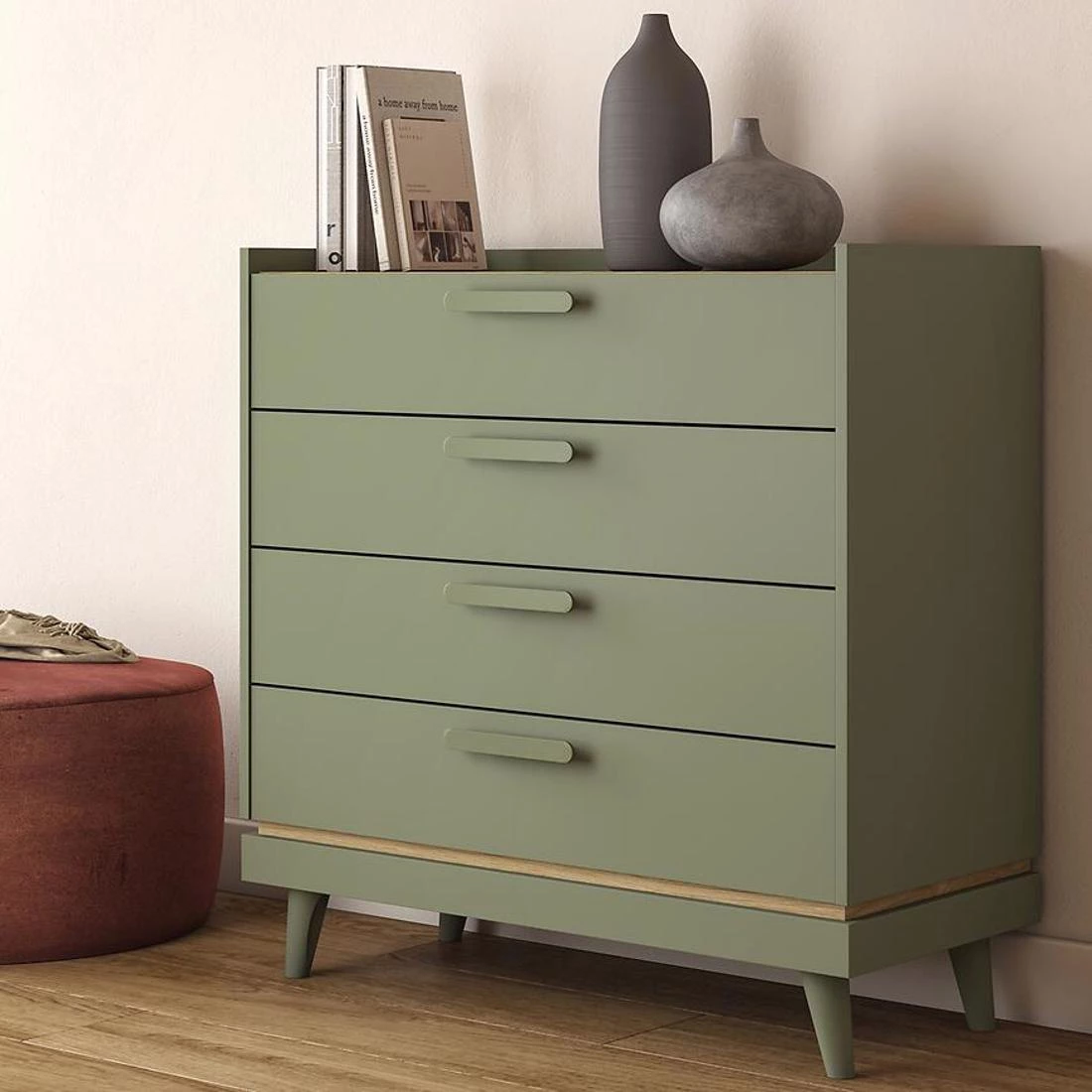 Scandi komoda 90x40x90 zelena