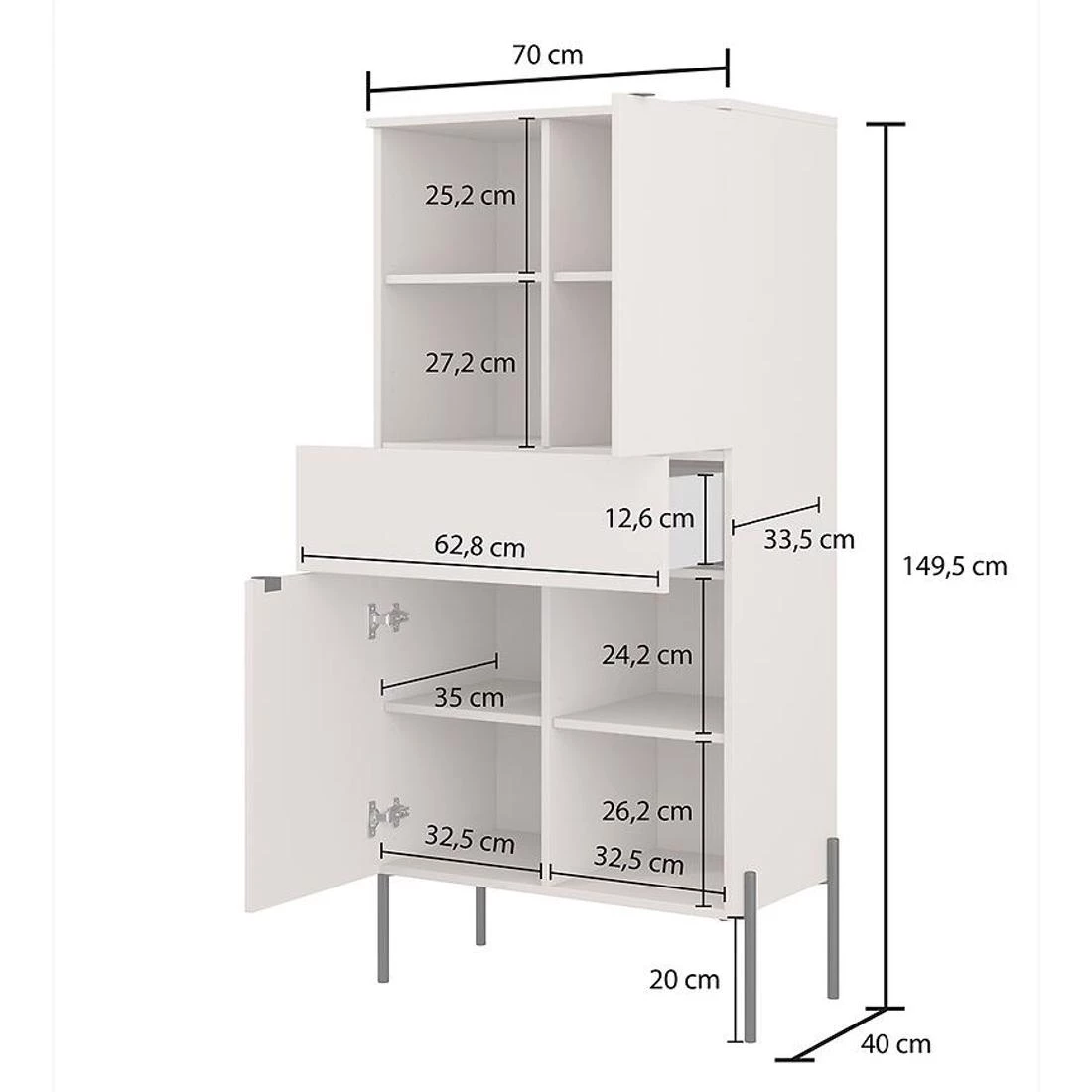 Ore komoda 70x41,5x150 kašmir