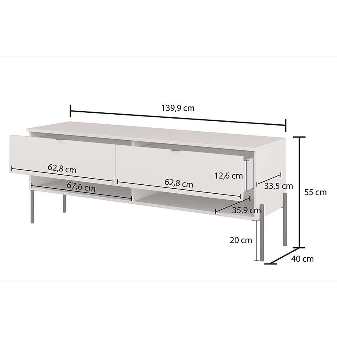 Okomoda TV komode 140x41,5x55 kašmir