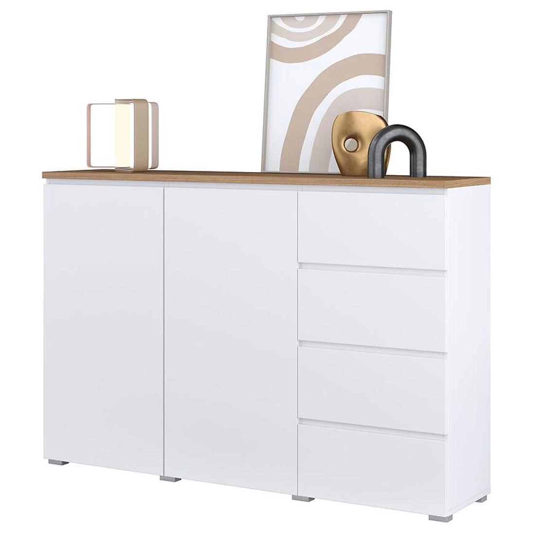 Modo komoda 150x34,5x100,3 bela/hrast