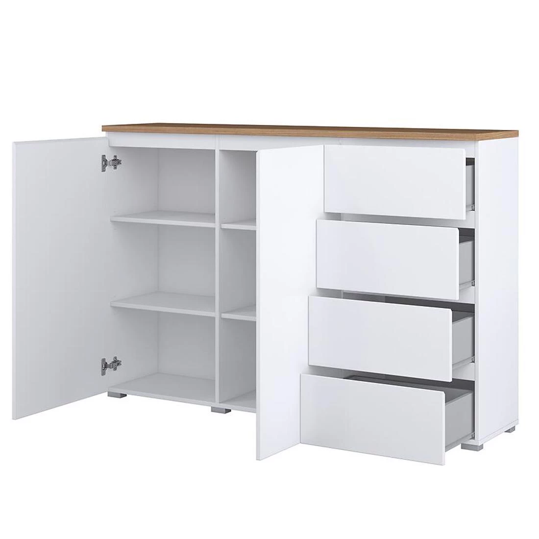 Modo komoda 150x34,5x100,3 bela/hrast