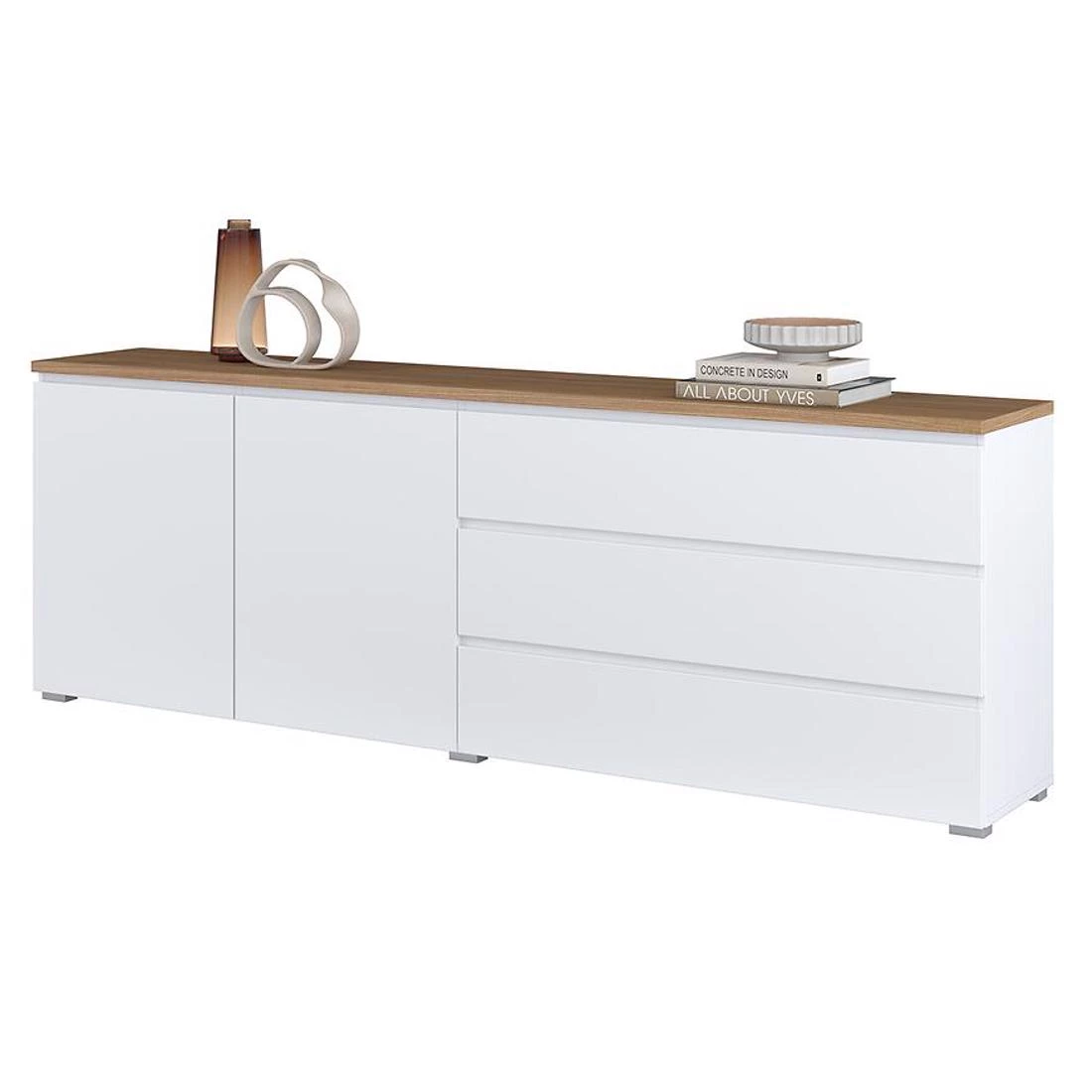 Modo komoda 199,9x34,5x67,9 bela/hrast