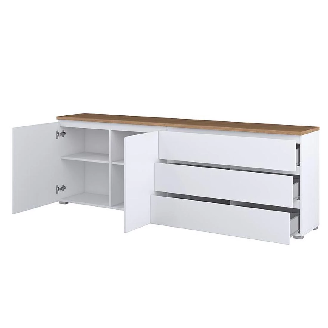 Modo komoda 199,9x34,5x67,9 bela/hrast