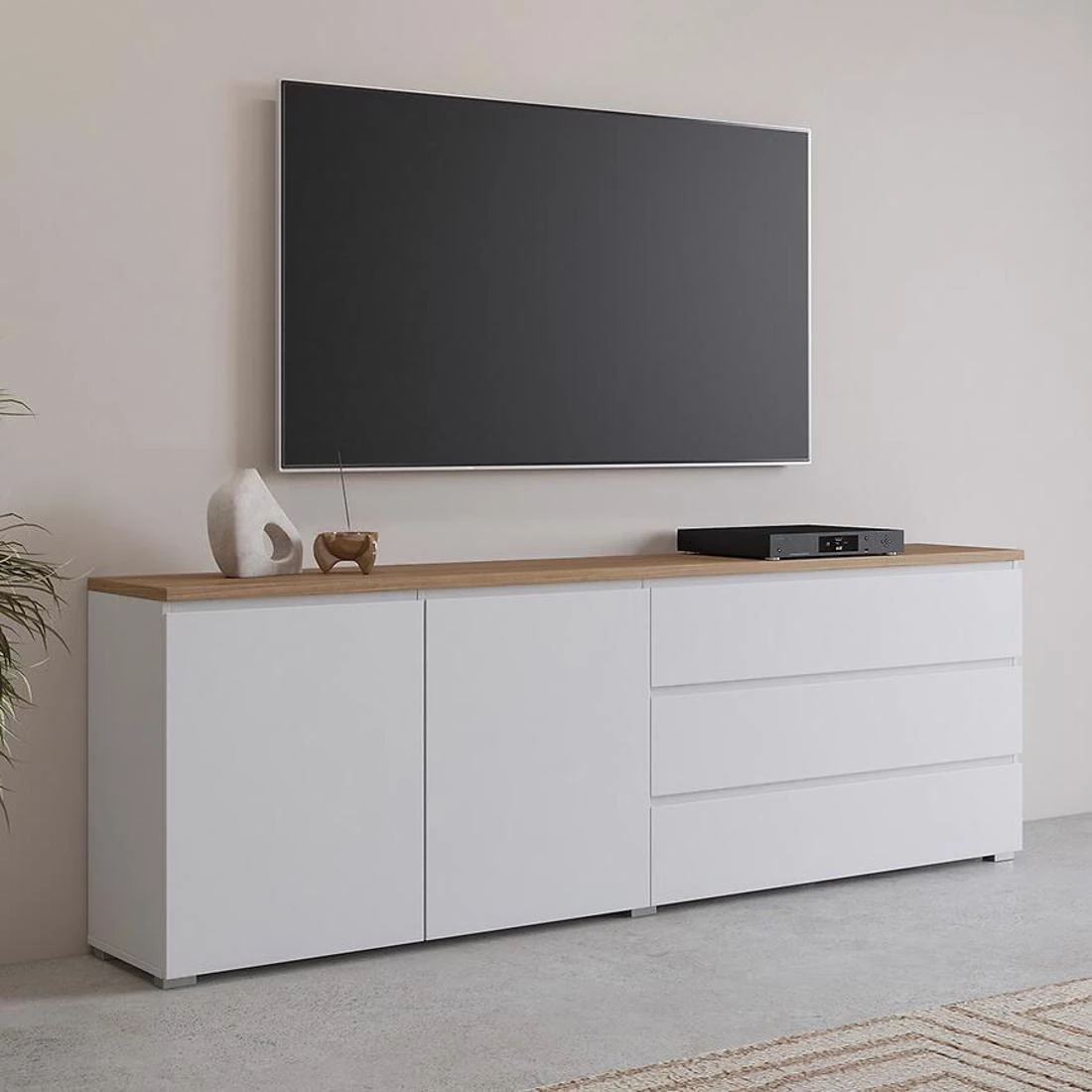Modo komoda 199,9x34,5x67,9 bela/hrast